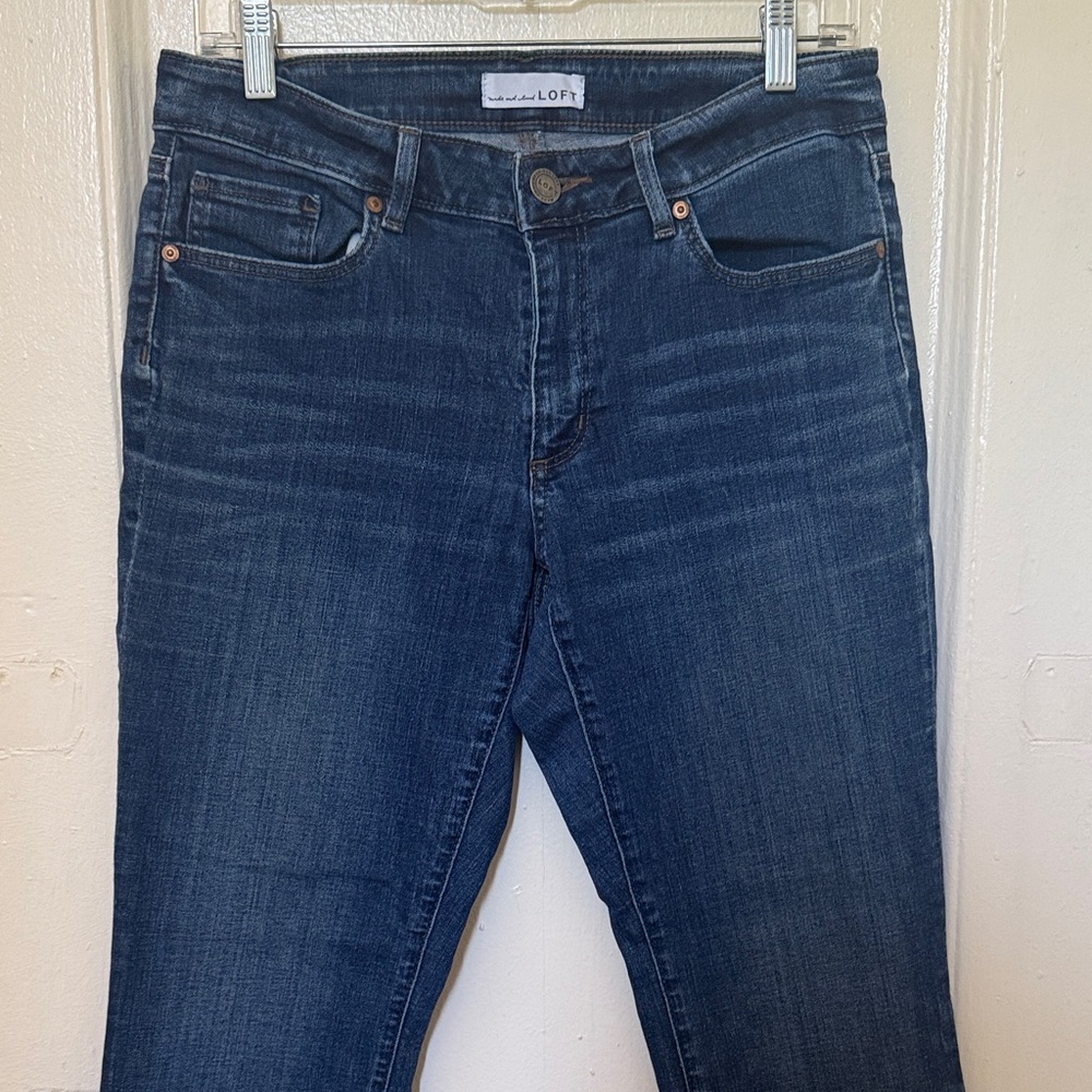 LOFT Blue Curvy Straight Jeans